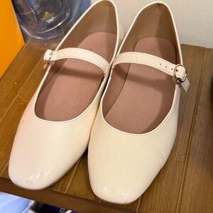 Linea Paolo Cream Mary Jane Flats